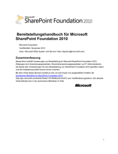 Konfigurieren von Diensten (SharePoint Foundation 2010)