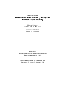 2. Distributed Hash Tables - Institut für Informatik