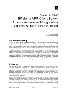 Effiziente VFP Client/Server-Anwendungsentwicklung - dFPUG
