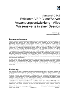 Effiziente VFP Client/Server - dFPUG