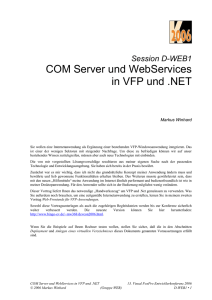 COM Server und WebServices in VFP und .NET