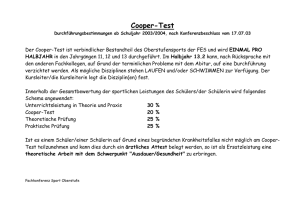 Cooper-Test: Leistungsbewertung Oberstufe LAUFEN