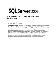 SQL Server 2005 Data Mining. Eine Einführung.