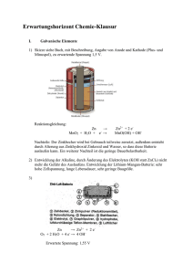 Erwartungshorizont Chemie-Klausur Galvanische Elemente 1