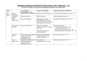 Schulplan Biologie Realschule Niedersachsen NEU (Klassen
