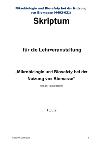 Mikrobiologie und Biosafety bei der Nutzung von Biomasse (4402