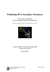 Predicting RNA Secondary Structures - Goethe