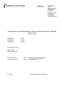 Berichterstattung der Erziehungsberechtigten im Rahmen von