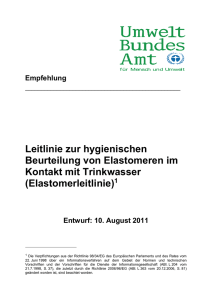 Leitlinie zur hygienischen Beurteilung von Elastomeren im Kontakt