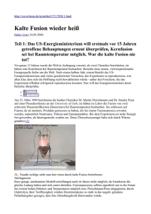 Zur Theorie der kalten Fusion