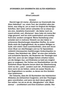 32. Aforismen zur Grammatik des Alten Hebr&auml;isch
