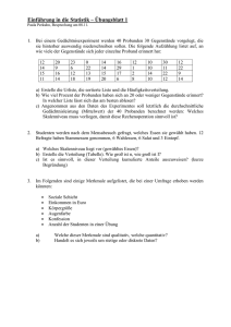 Einführung in die Statistik – Übungsaufgaben 1