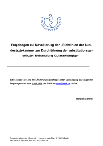 Befragung der Landesärztekammern zu Novellierung der BÄK-RL:
