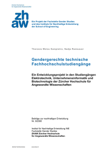 4 Technische Studiengänge an der ZHAW und Gender Mainstreaming