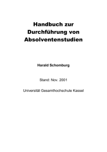 Standardinstrumentarium f&uuml;r Absolventenstudien