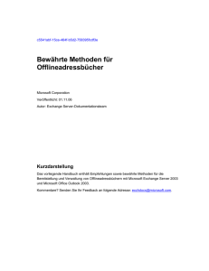Bew&auml;hrte Methoden f&uuml;r Offlineadressb&uuml;cher