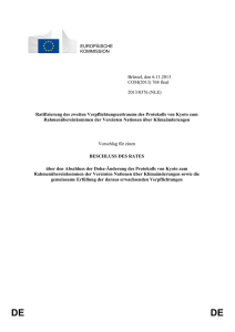 DE DE BEGR&Uuml;NDUNG 1. KONTEXT DES VORSCHLAGS Im