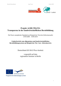 Bericht Deutschland Agri-Trans Berlin 2009 Projekt AGRI