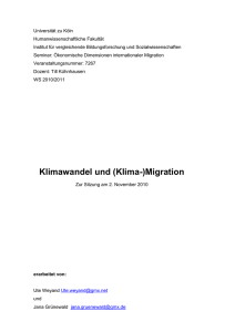 Klimawandel und Migration - Ökonomische Dimensionen