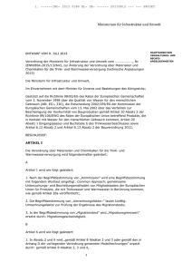 ENTWURF VOM 9. JULI 2015 1 Verordnung der Ministerin f&uuml;r