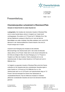 Chemieinformationen - Chemieverbände Rheinland