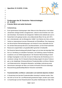 Forderungen des 30. Deutschen Naturschutztages 01. 10 2010