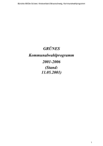 Kommunalwahlprogramm 2001 - B&uuml;ndnis 90/Die Gr&uuml;nen