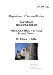 20- 23 March 2014. - University of Warwick