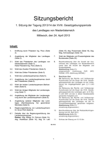 Inhalt: - beim Nieder&ouml;sterreichischen Landtag