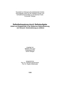 Hausarbeit zur Erlangung des akademischen Grades