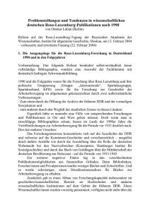 Problemstellungen und Tendenzen in wissenschaftlichen deutschen