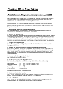Protokoll der 26. Hauptversammlung vom 24. Juni 2005