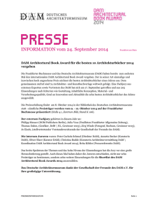 DAM Architectural Book Award 2014 Frankfurt am Main, 24.09.2012