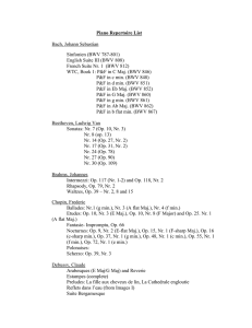 Piano Repertoire List