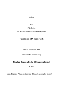 Vizeadmiral aD Hans Frank - Die Österreichische Offiziersgesellschaft