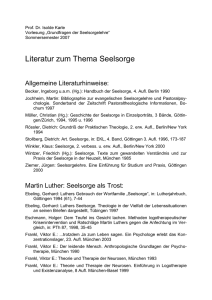 Literatur zum Thema Seelsorge - Ruhr