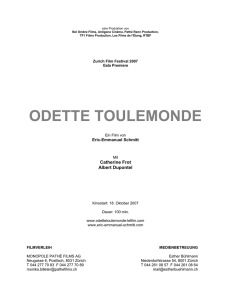 Odette Toulemonde - Pathé Films AG Zürich