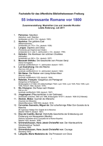55 interessante Romane vor 1800 - Regierungspräsidium Freiburg
