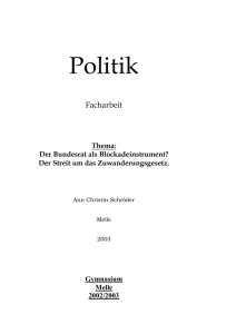 Der Bundesrat als Blockadeinstrument