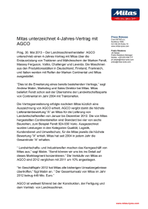 Mitas unterzeichnet 4-Jahres-Vertrag mit AGCO Prag, 30. Mai 2013