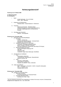 Vorlesungsübersicht Obligationenrecht, WS 06/07 (word