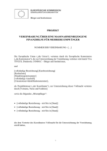 grant agreement for an action - Europ&auml;ische Kommission