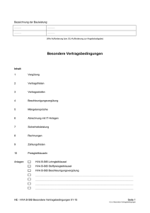 Besondere Vertragsbedingungen
