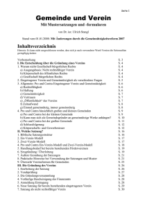 I. Die Entscheidung &uuml;ber die Gr&uuml;ndung eines Vereins