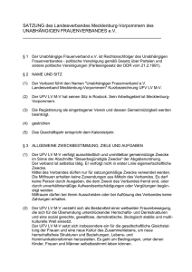 Satzung des UFV LV MV - Rostocker Fraueninitiativen eV