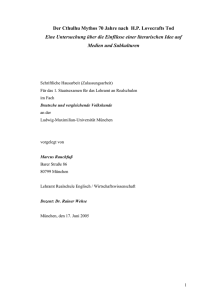 Zulassungsarbeit 1. Staatsexamen: Thema: Der