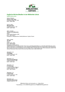 Englische B&uuml;cher/Medien in der Bibliothek G&ouml;tzis Stand 28.06.2010