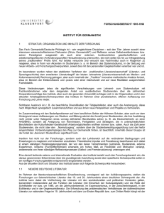 Forschungsbericht 1995-1998 INSTITUT F&Uuml;R GERMANISTIK 1