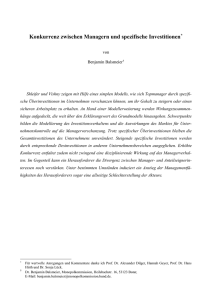 Investitionen und Managementverschanzung