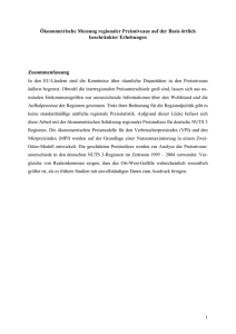 Die Disparit&auml;ten bei Preisen und Einkommen &uuml;ber verschiedene